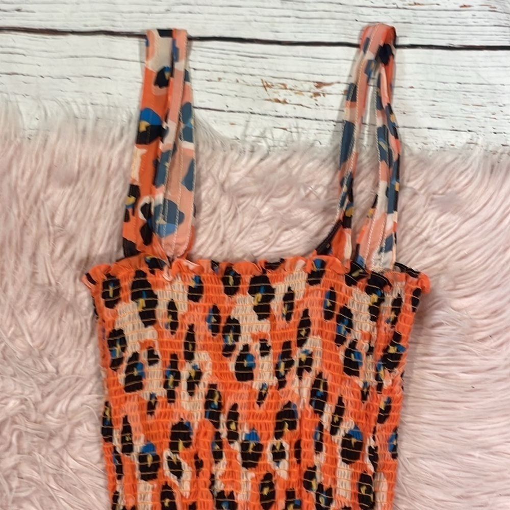 Waverly Grey Printed Sally Dress Leopard Print Mini Fitted Ruffle Beach - Picture 6 of 9